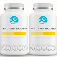 Cargar imagen en el visor de la galería, Kit 2 botes vitamina C con Fibra y Potasio (300g de vitamina C por cápsula)
