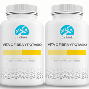 Kit 2 botes vitamina C con Fibra y Potasio (300g de vitamina C por cápsula)